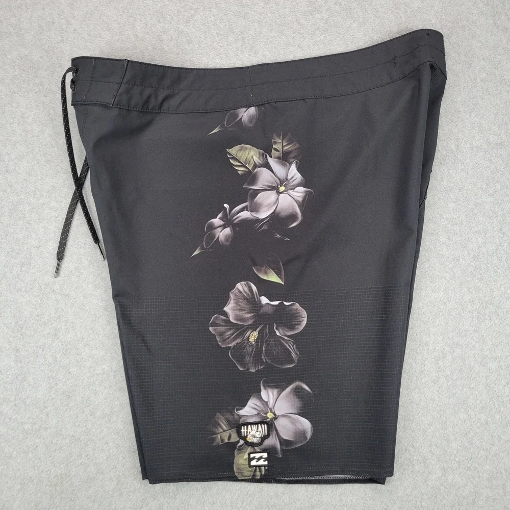 Billabong Board Shorts Men 33 Black Kamea Lazarus D Bah Airlight Floral Surf